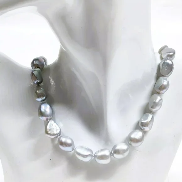 Jewelry Necklace Pearl Silver Grays 438648 - Picture 8 of 9